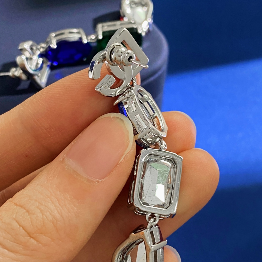 DGE013 Multicolor zircon dolce and gabbana drop earrings - ccjewelryacc