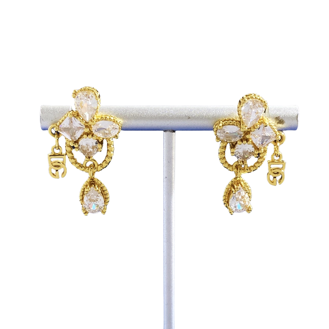 DGE030 Dolce and gabbana Crystal flower earrings - ccjewelryacc