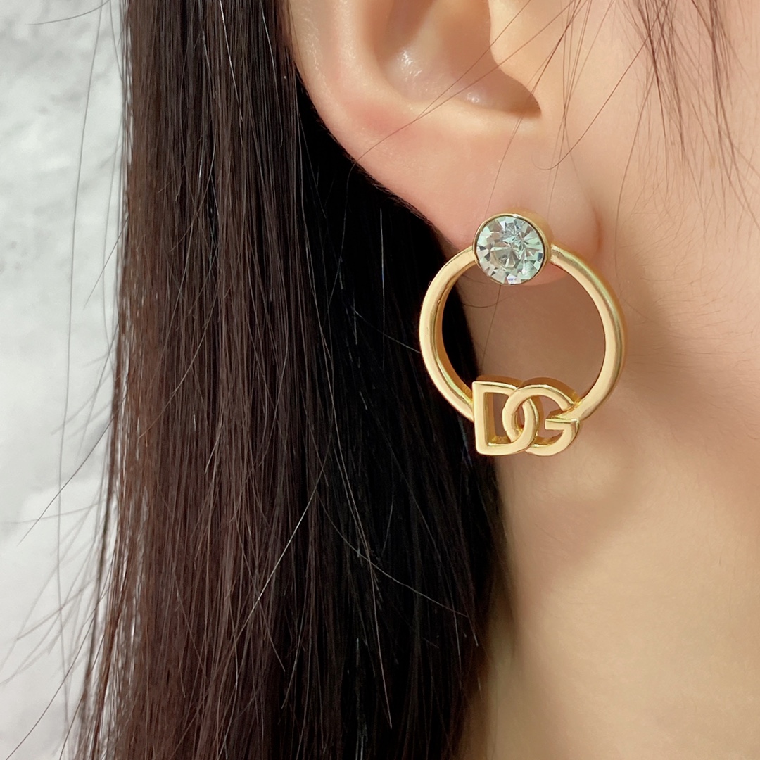 DGE045 Dolce and gabbana gold hoop earrings - ccjewelryacc