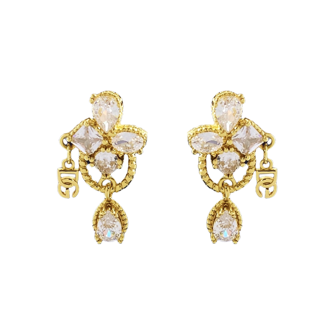 DGE030 Dolce and gabbana Crystal flower earrings - ccjewelryacc