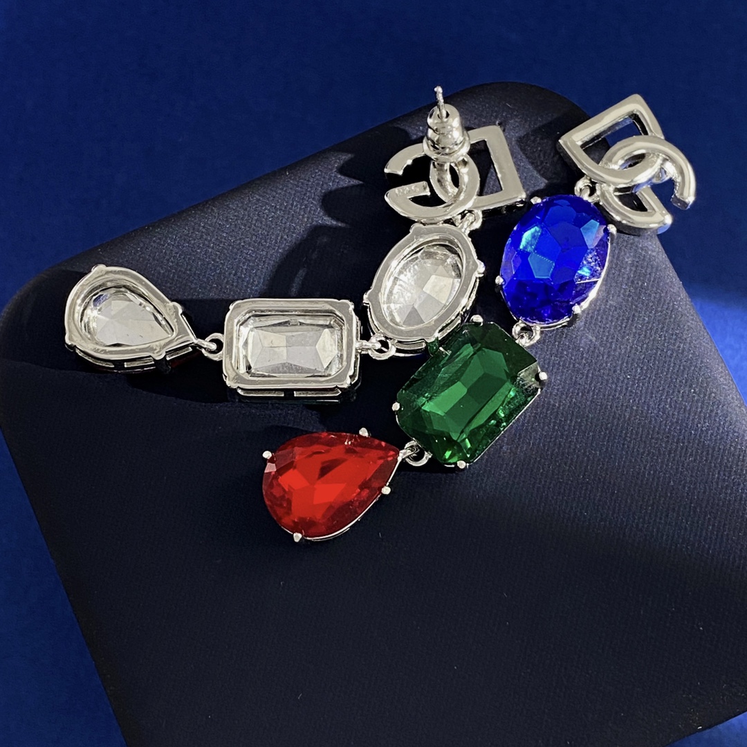 DGE013 Multicolor zircon dolce and gabbana drop earrings - ccjewelryacc