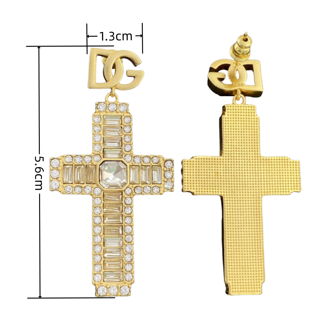 DGE037 Dolce and gabbana cross earrings - ccjewelryacc