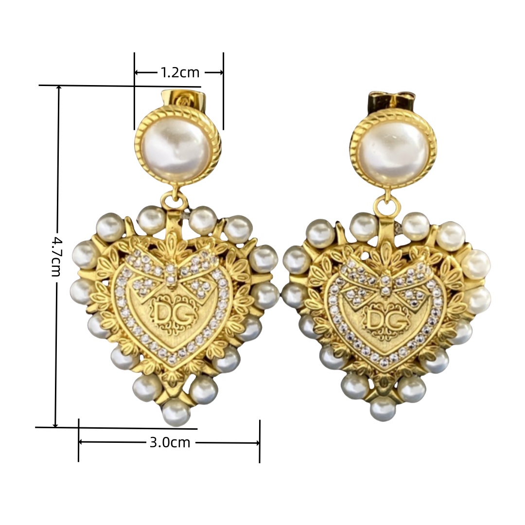 DGE021 Dolce and gabbana heart earrings - ccjewelryacc