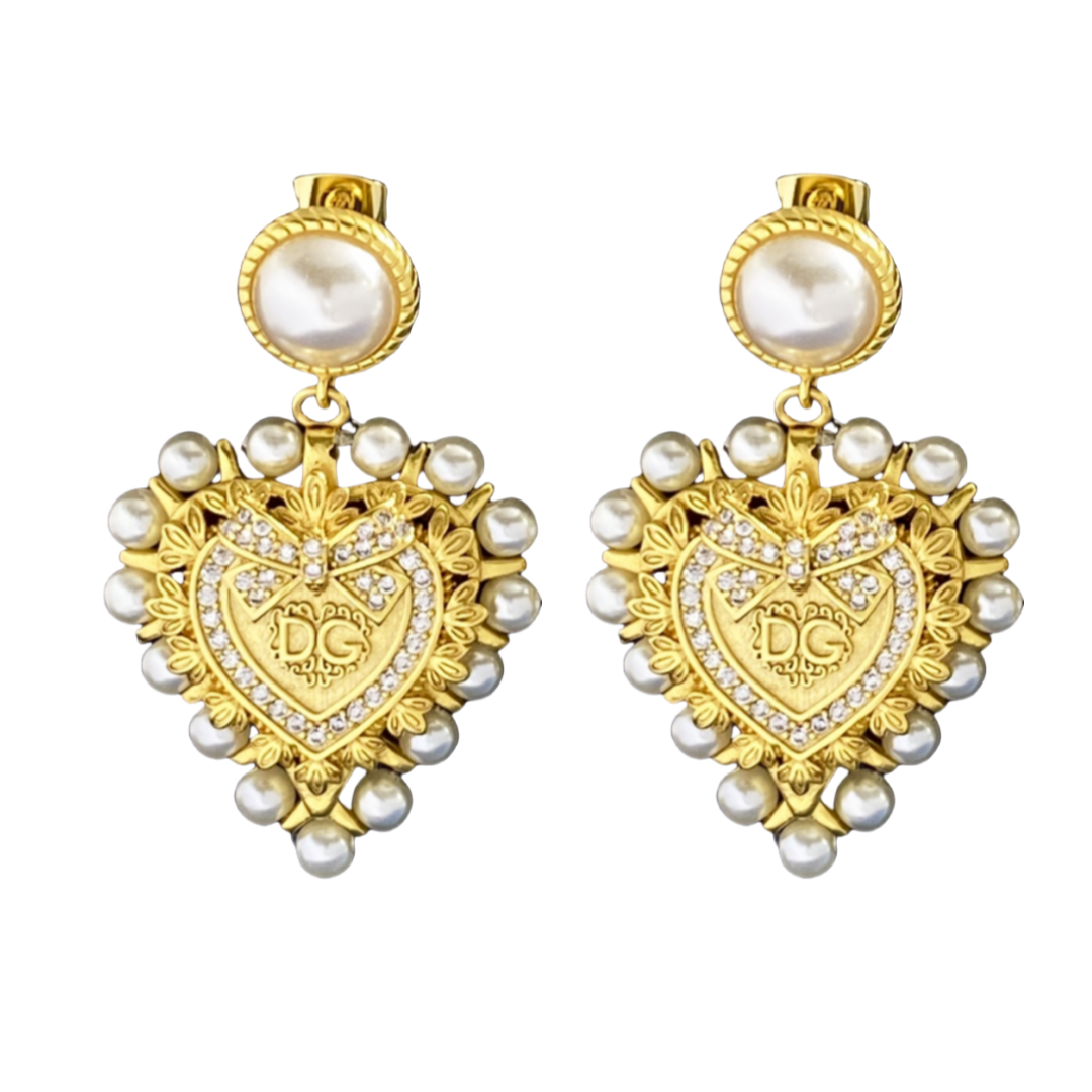DGE021 Dolce and gabbana heart earrings - ccjewelryacc