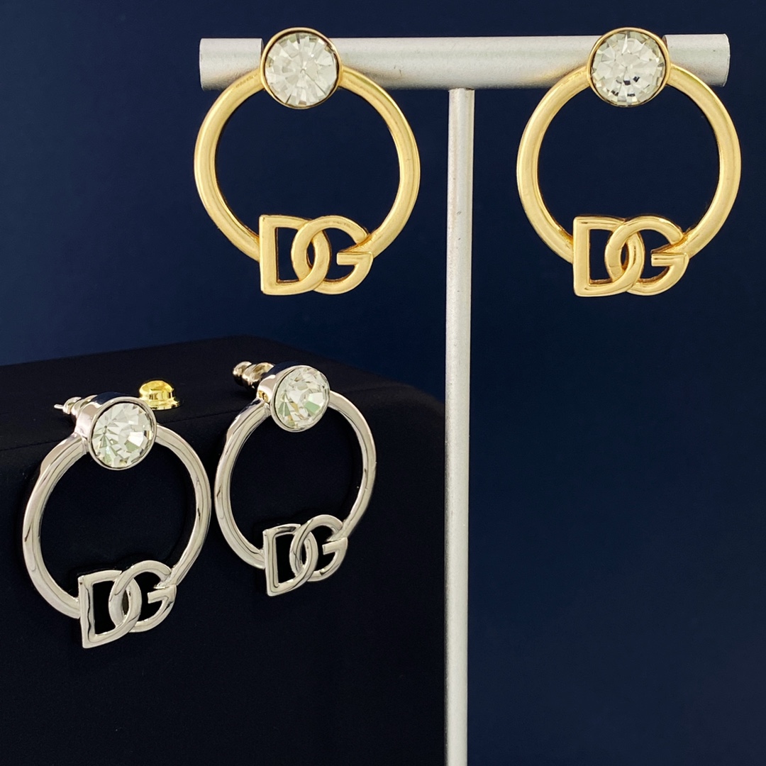 DGE045 Dolce and gabbana gold hoop earrings - ccjewelryacc