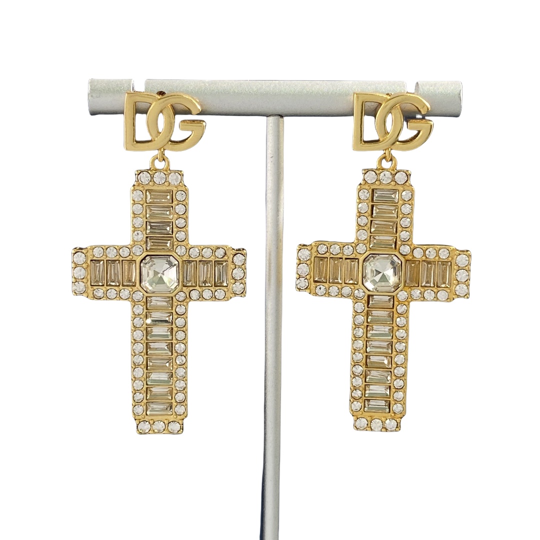 DGE037 Dolce and gabbana cross earrings - ccjewelryacc