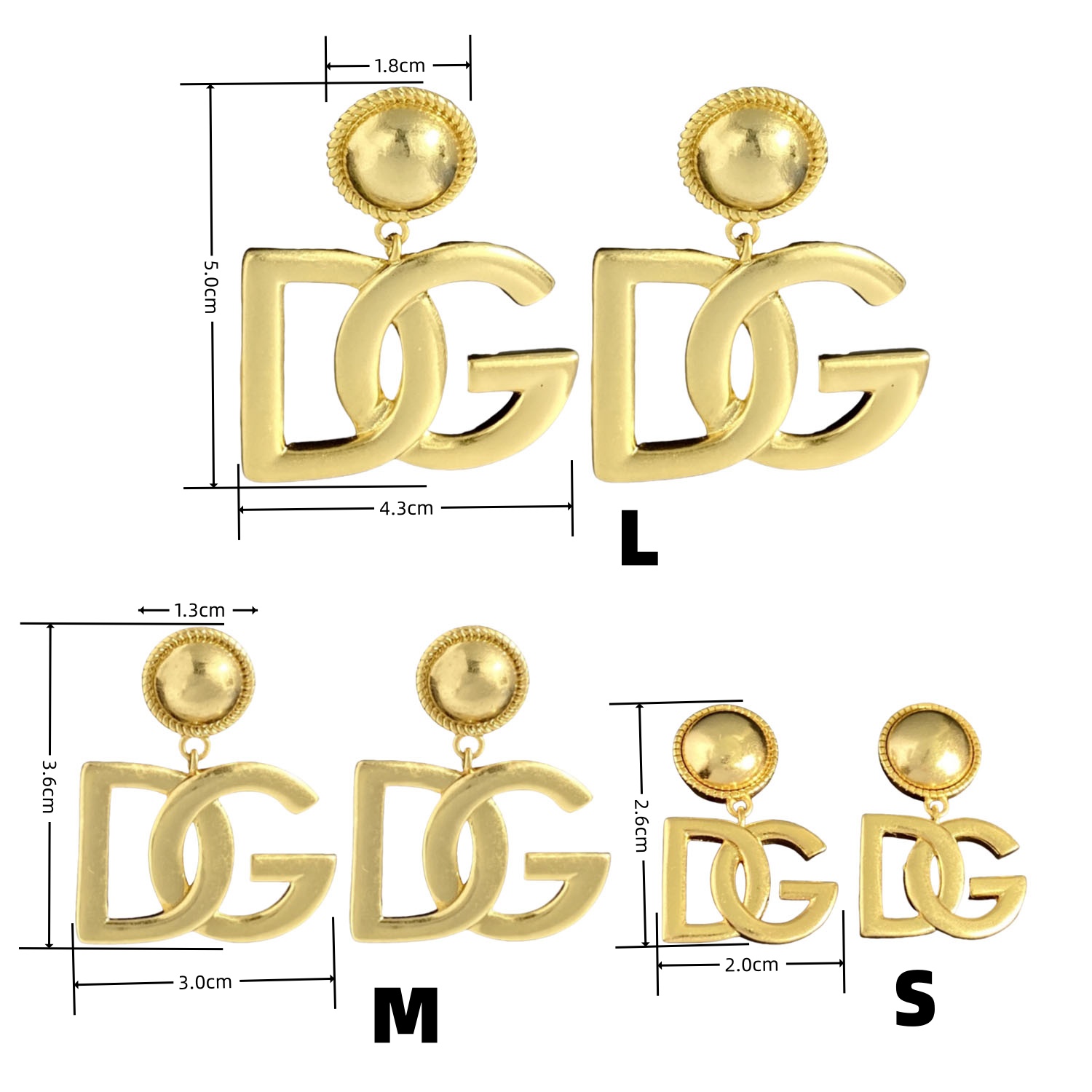 DGE022 Dolce and gabbana gold earrings - ccjewelryacc