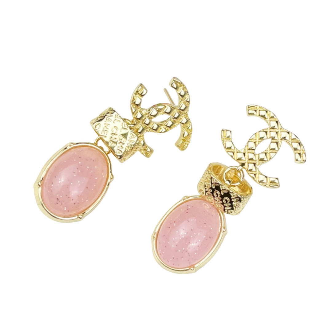 CCE843 24S Pink cc drop earring - ccjewelryacc