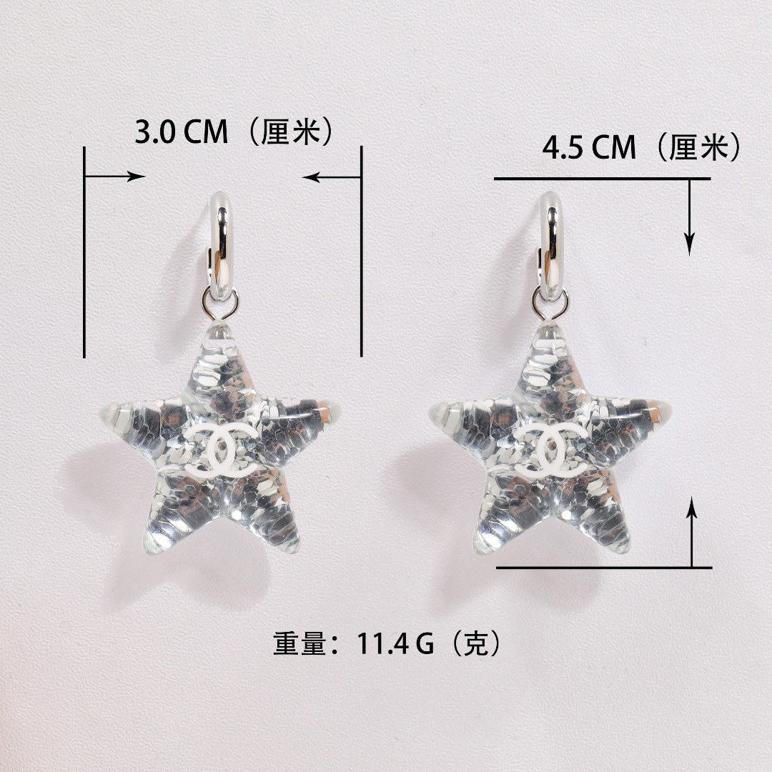 CCE131 Star glitter acrylic pendant cc earrings - ccjewelryacc