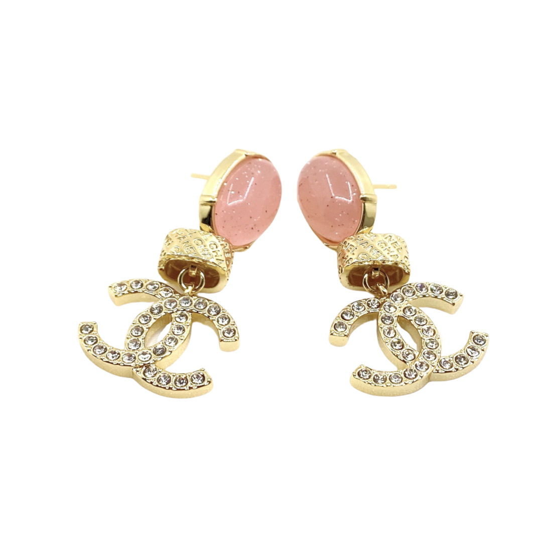 CCE843 24S Pink cc drop earring - ccjewelryacc
