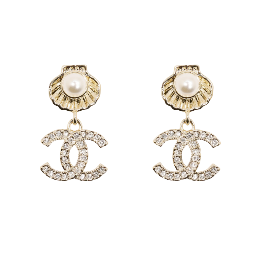 CCE117 25 Ocean series Anchors, fish, shells pearl earring - ccjewelryacc