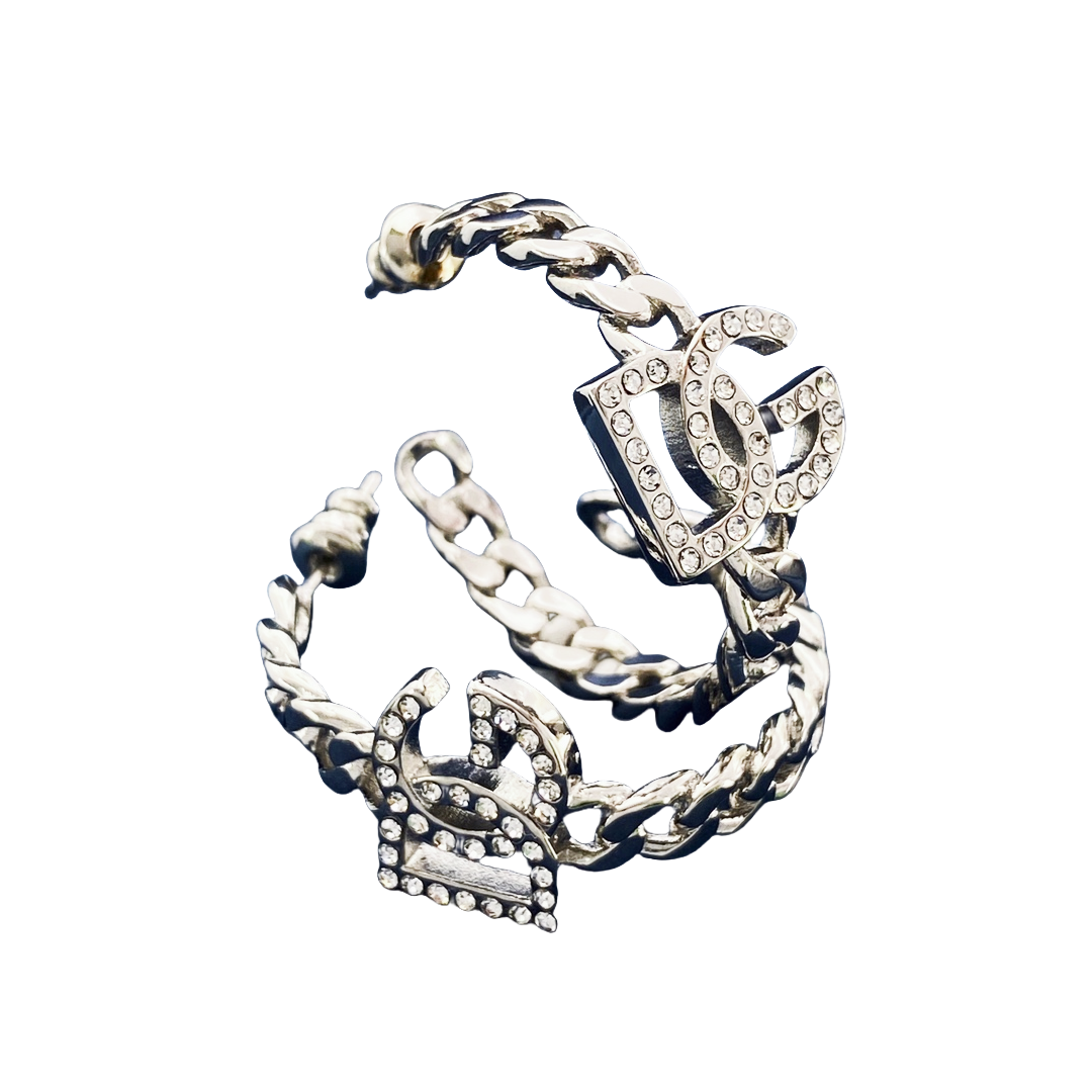 DGE047 Dolce gabbana Hoop earrings in metal and crytal - ccjewelryacc