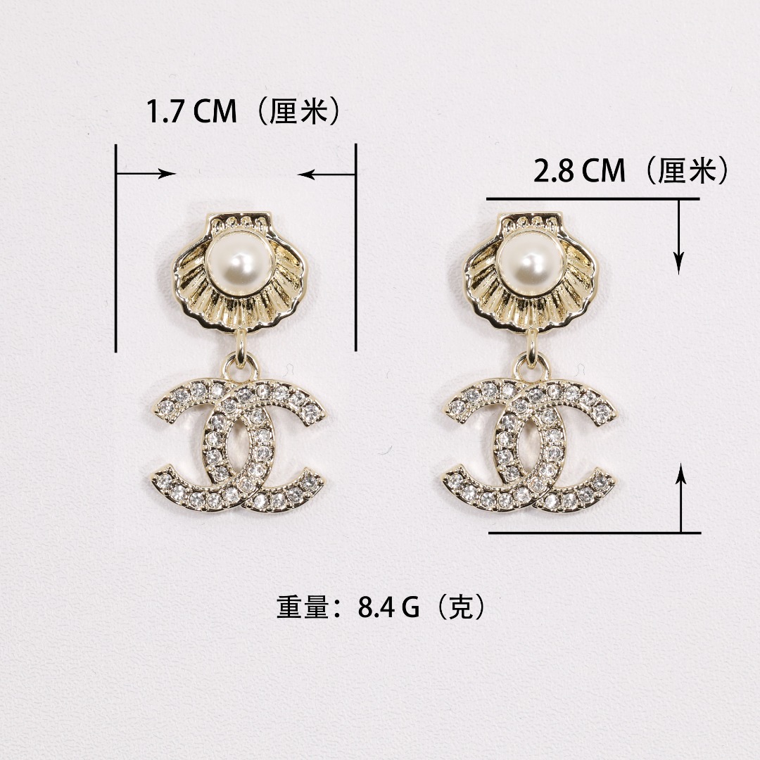 CCE117 25 Ocean series Anchors, fish, shells pearl earring - ccjewelryacc