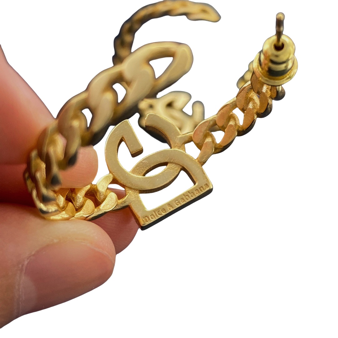 DGE047 Dolce gabbana Hoop earrings in metal and crytal - ccjewelryacc