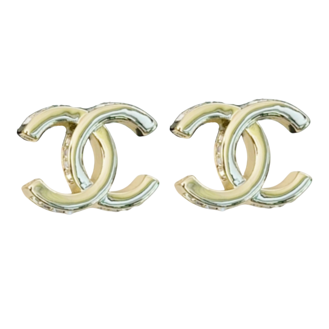 CCE138 Metal CC Logo stud earring - ccjewelryacc