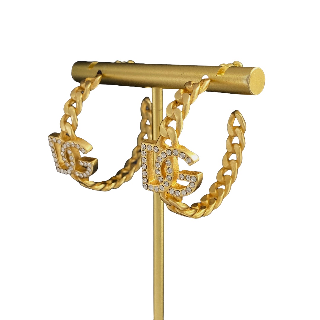 DGE047 Dolce gabbana Hoop earrings in metal and crytal - ccjewelryacc