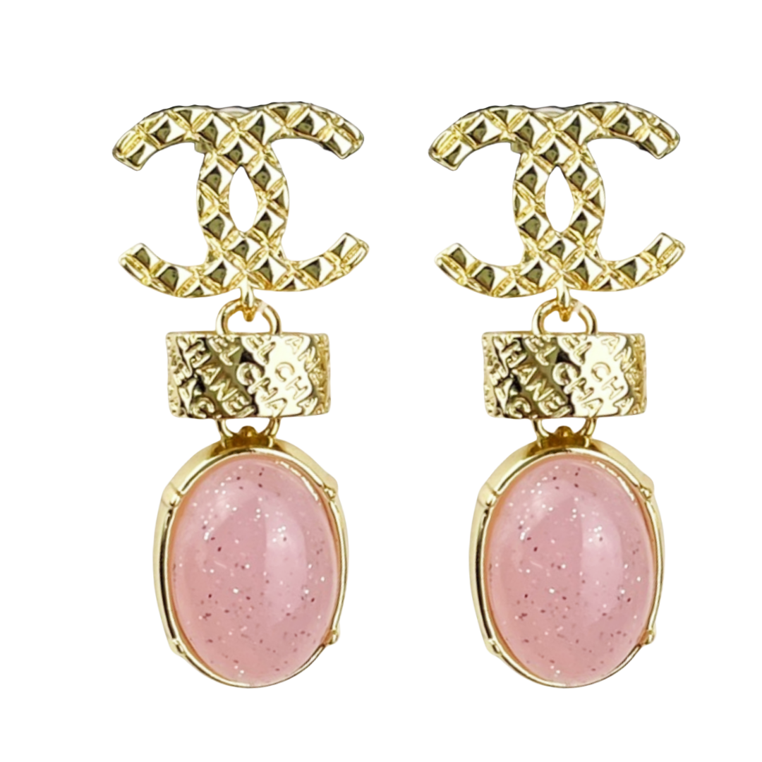 CCE843 24S Pink cc drop earring - ccjewelryacc