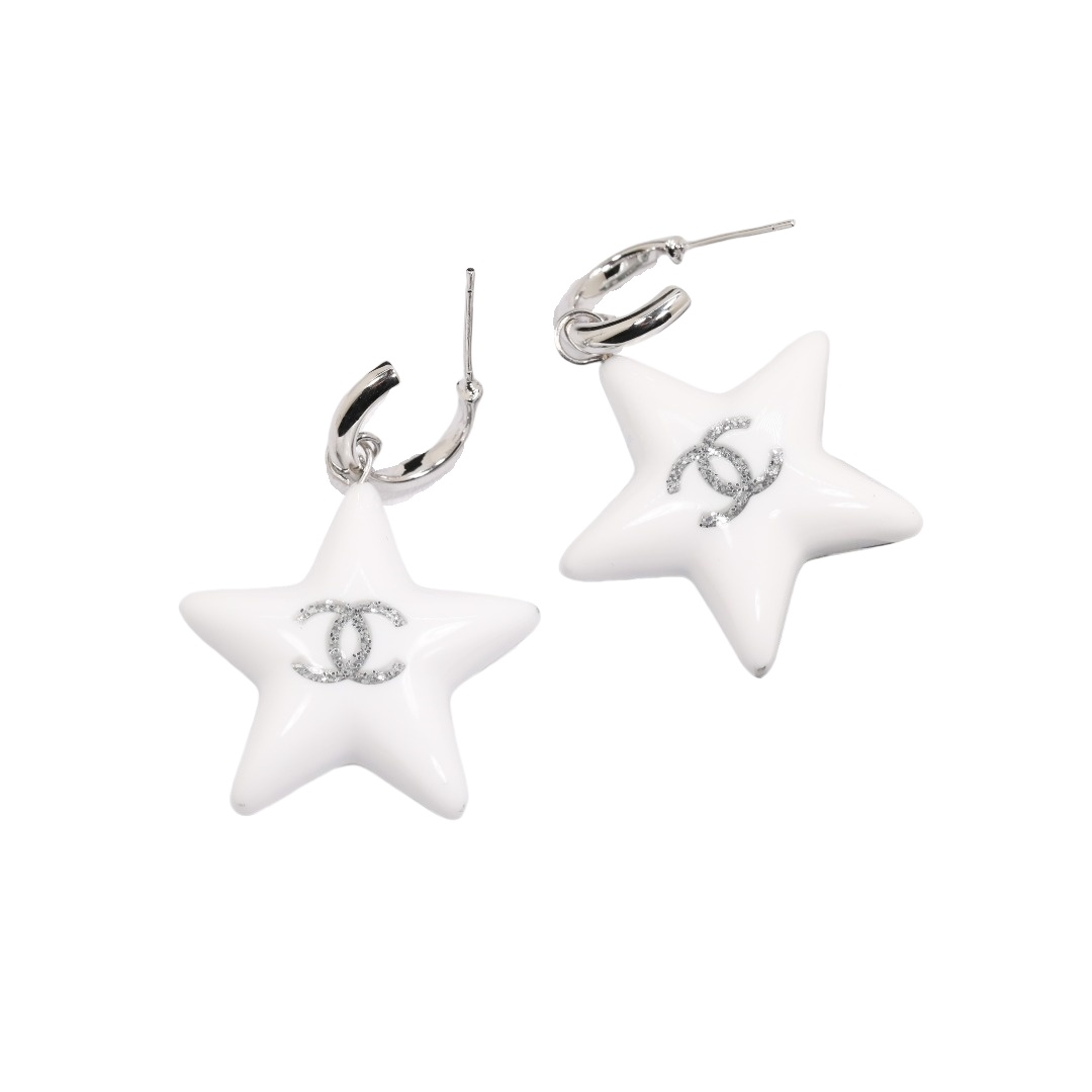 CCE131 Star glitter acrylic pendant cc earrings - ccjewelryacc