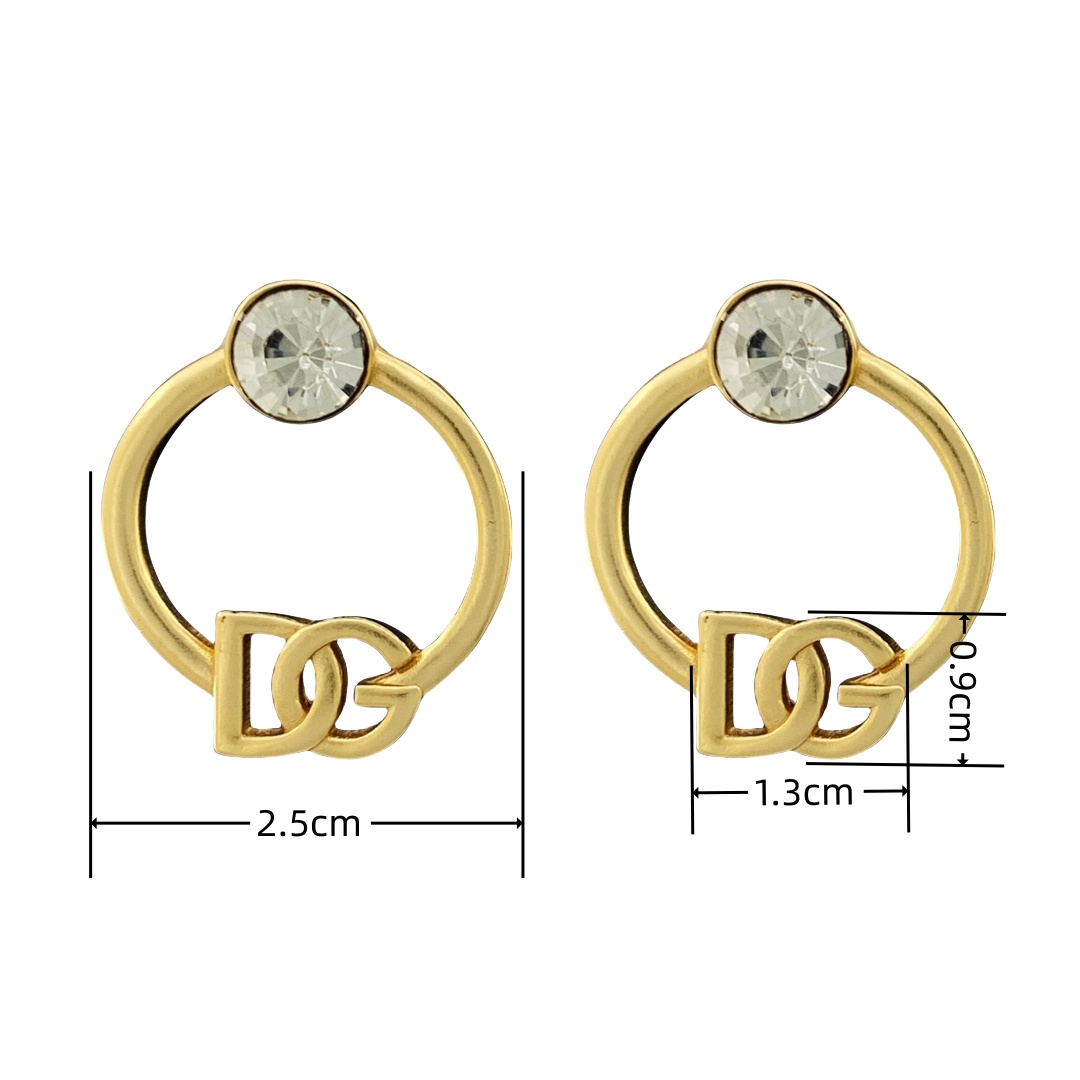 DGE045 Dolce and gabbana gold hoop earrings - ccjewelryacc