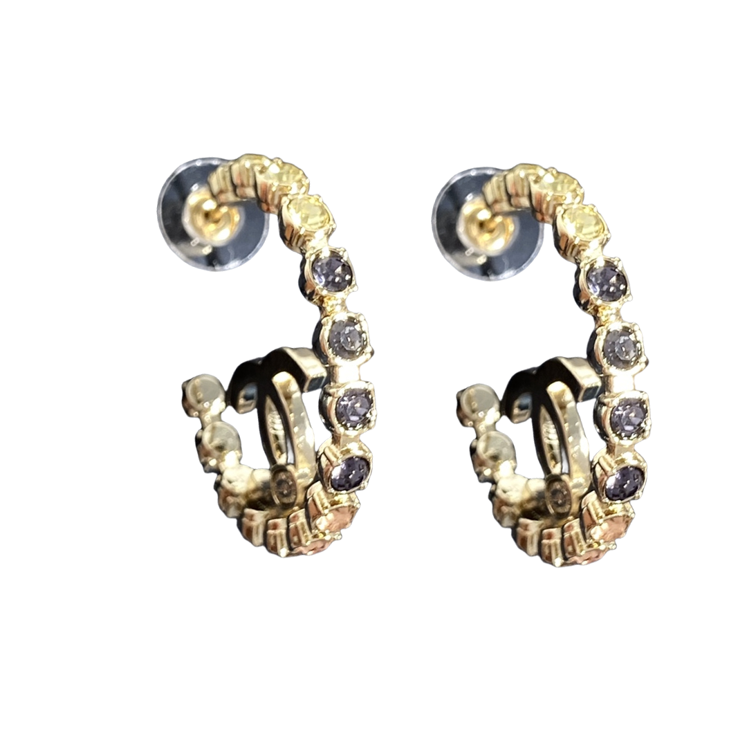 CCE789 CC Crystal Hoop earrings - ccjewelryacc
