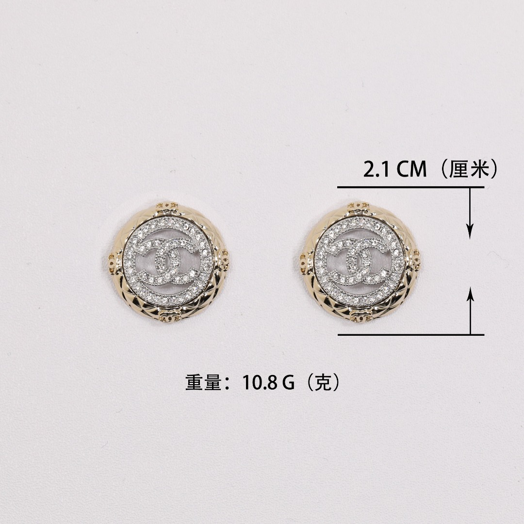 CCE150 Hollow Number 13 cc earrings in metal and crystal - ccjewelryacc