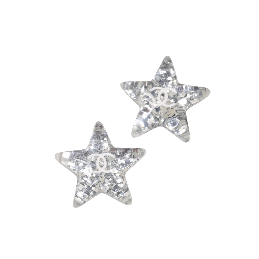 CCE131 Star glitter acrylic pendant cc earrings - ccjewelryacc