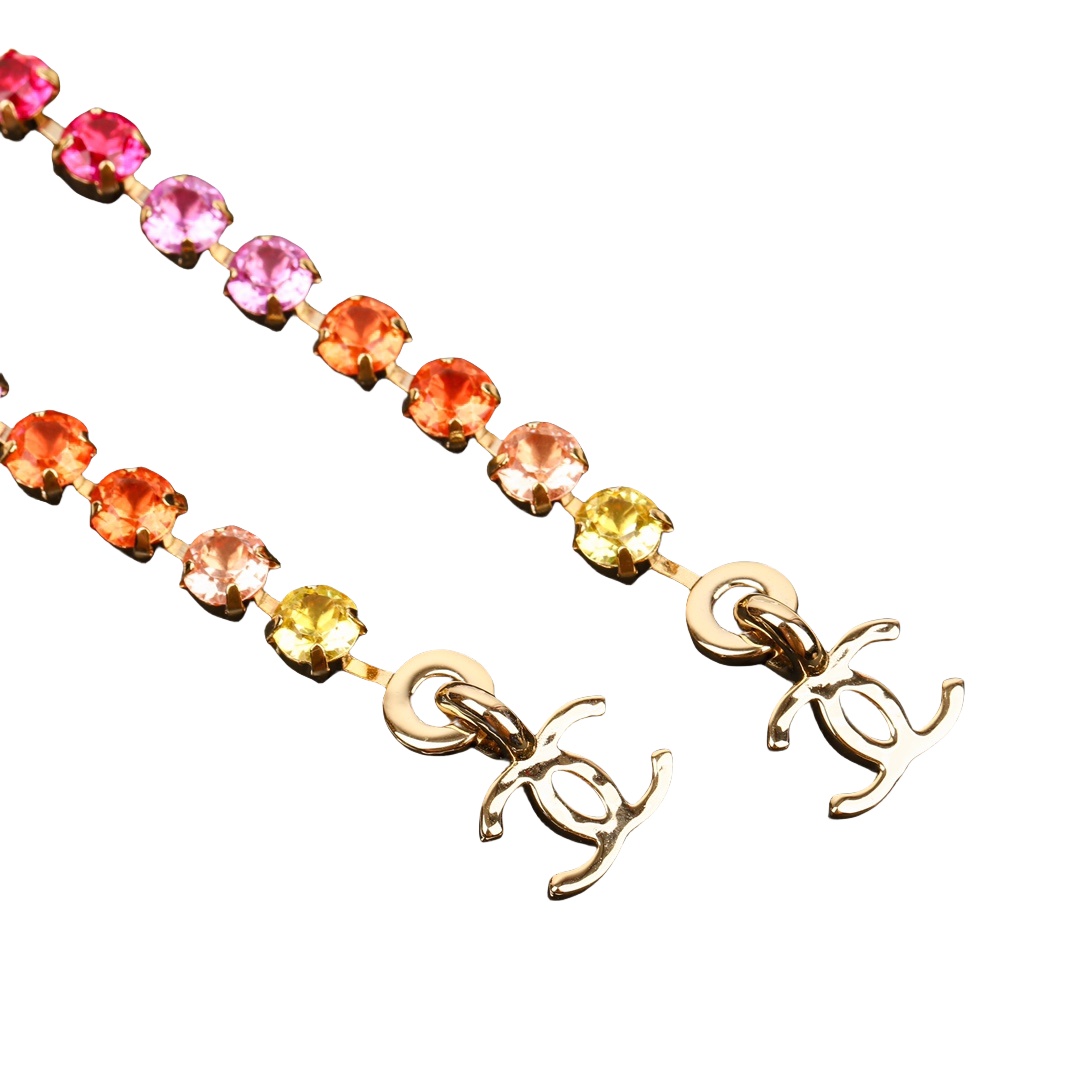 CCE780 24p Swarovski colorful crystal cc drop earrings - ccjewelryacc