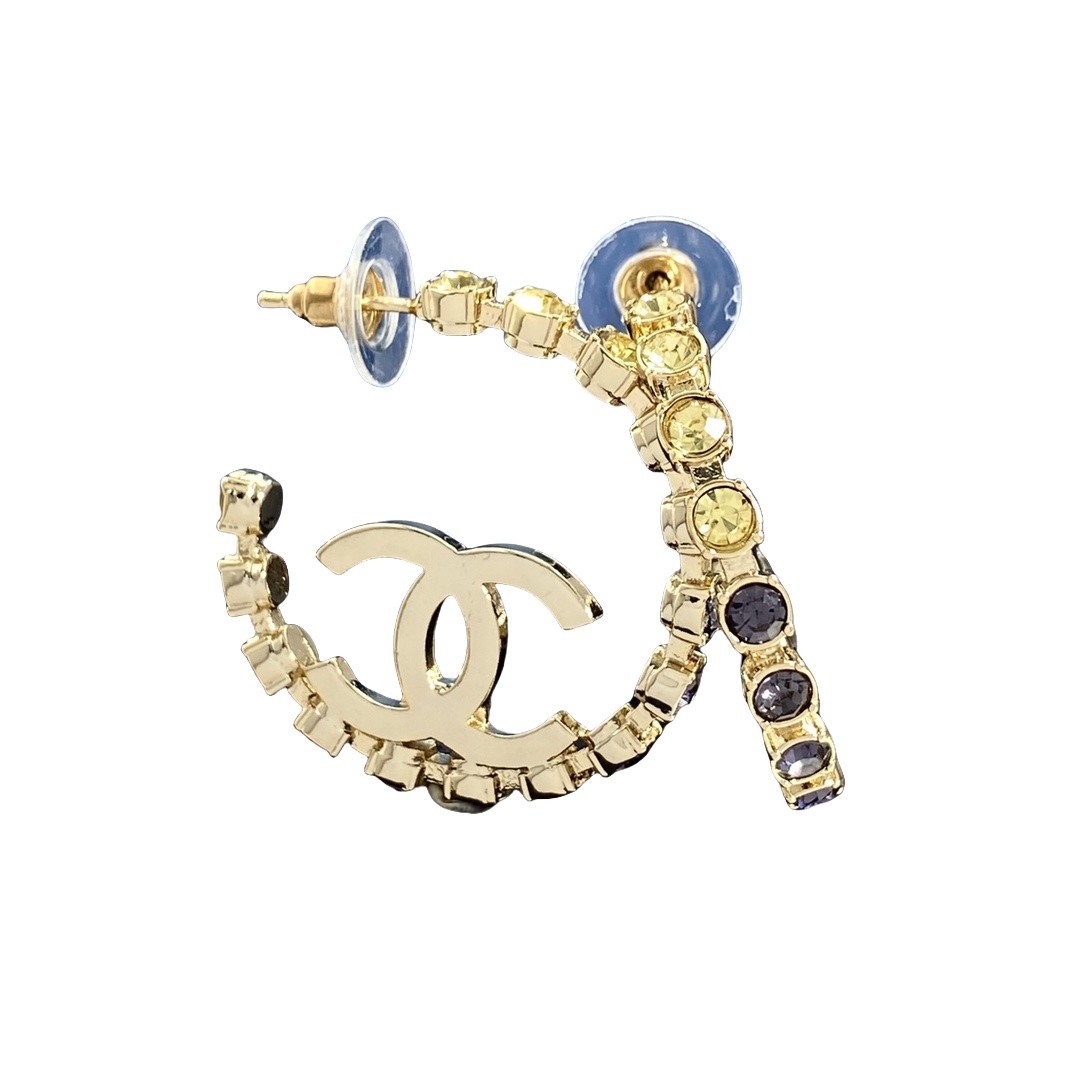 CCE789 CC Crystal Hoop earrings - ccjewelryacc