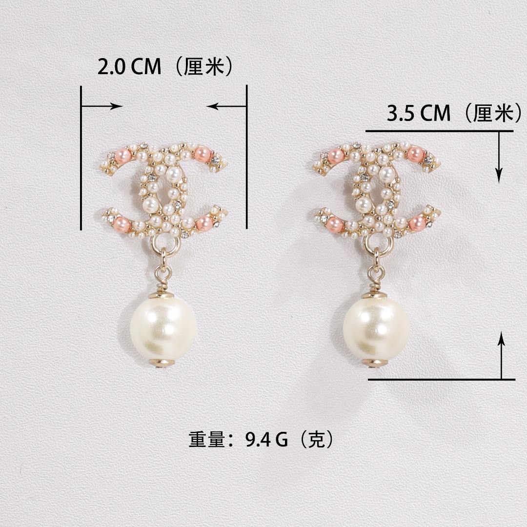 CCE119 Swarovski multicolor Pearl and crystal CC Drop Earring - ccjewelryacc