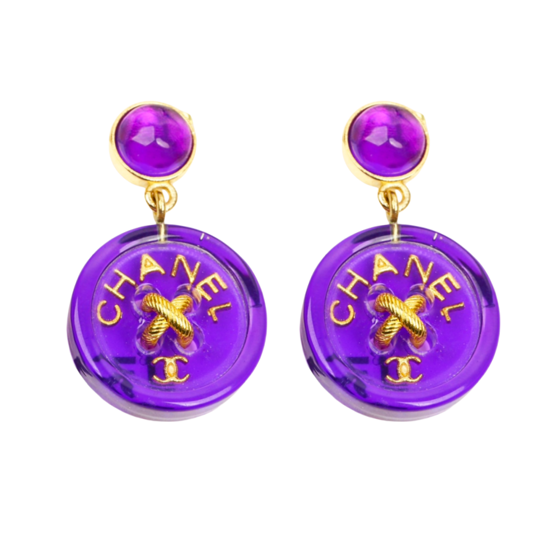 CCE278  Acrylic button stud earrings - ccjewelryacc