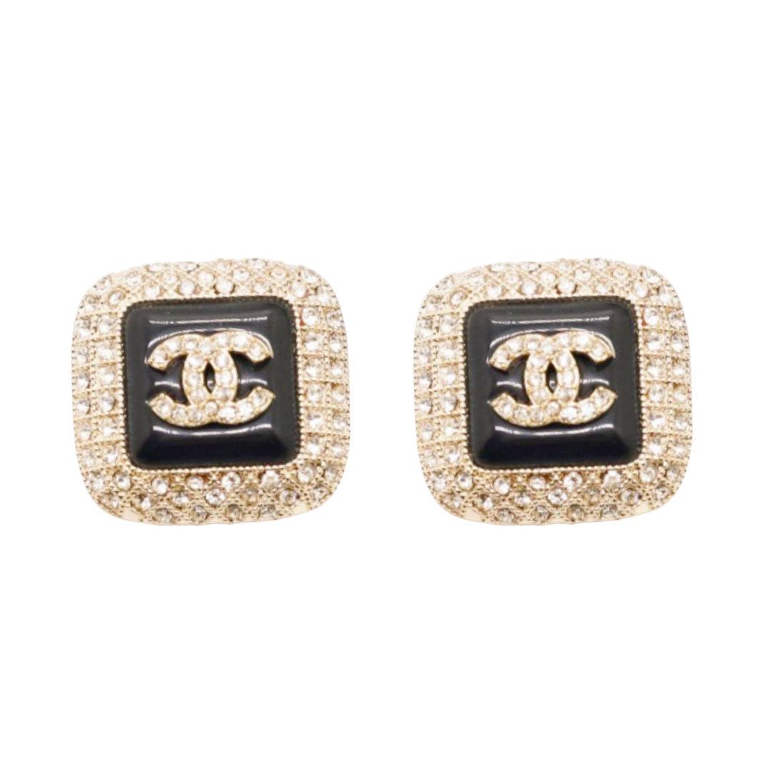 CCE247 Square crystal acrylic CC stud earring - ccjewelryacc
