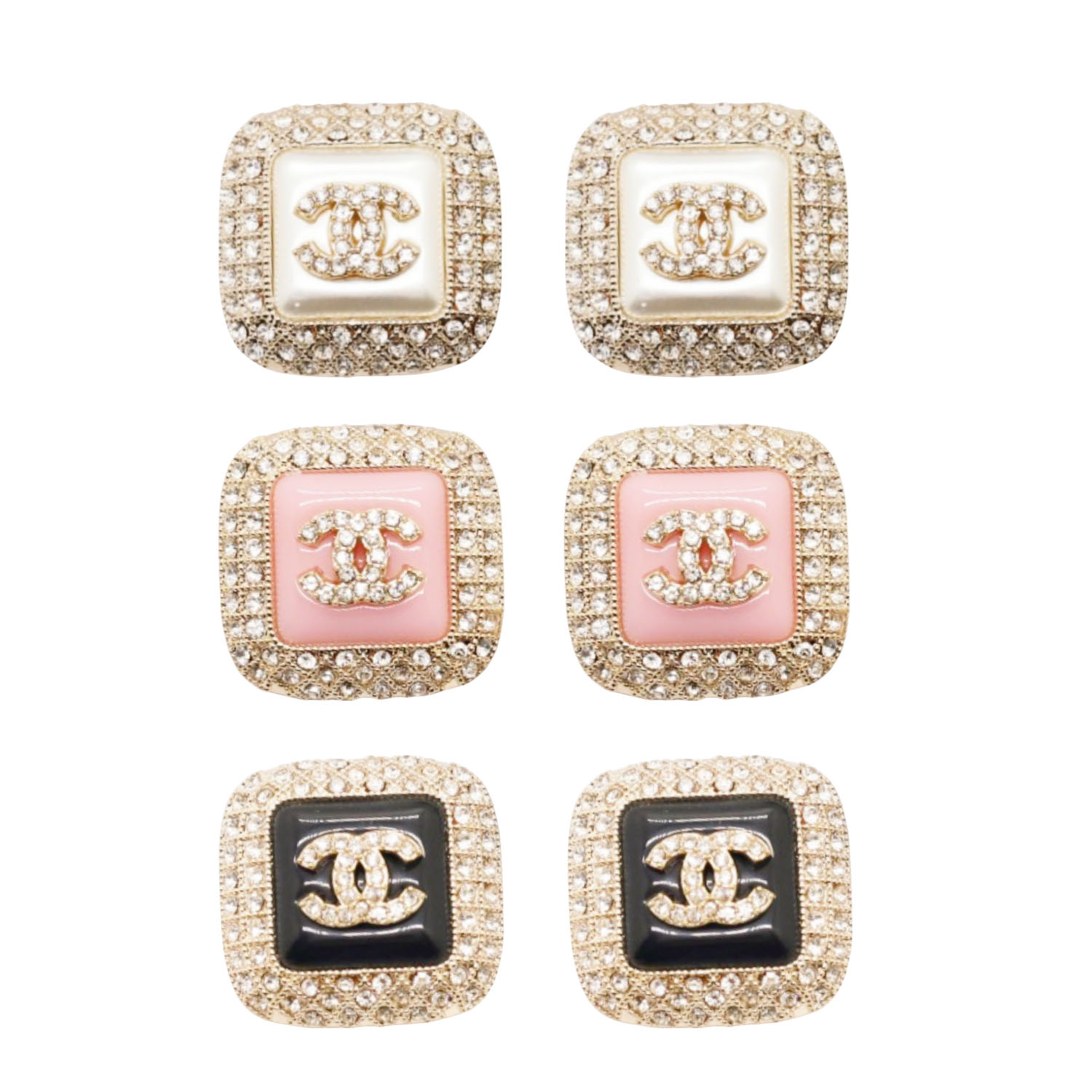 CCE247 Square crystal acrylic CC stud earring - ccjewelryacc