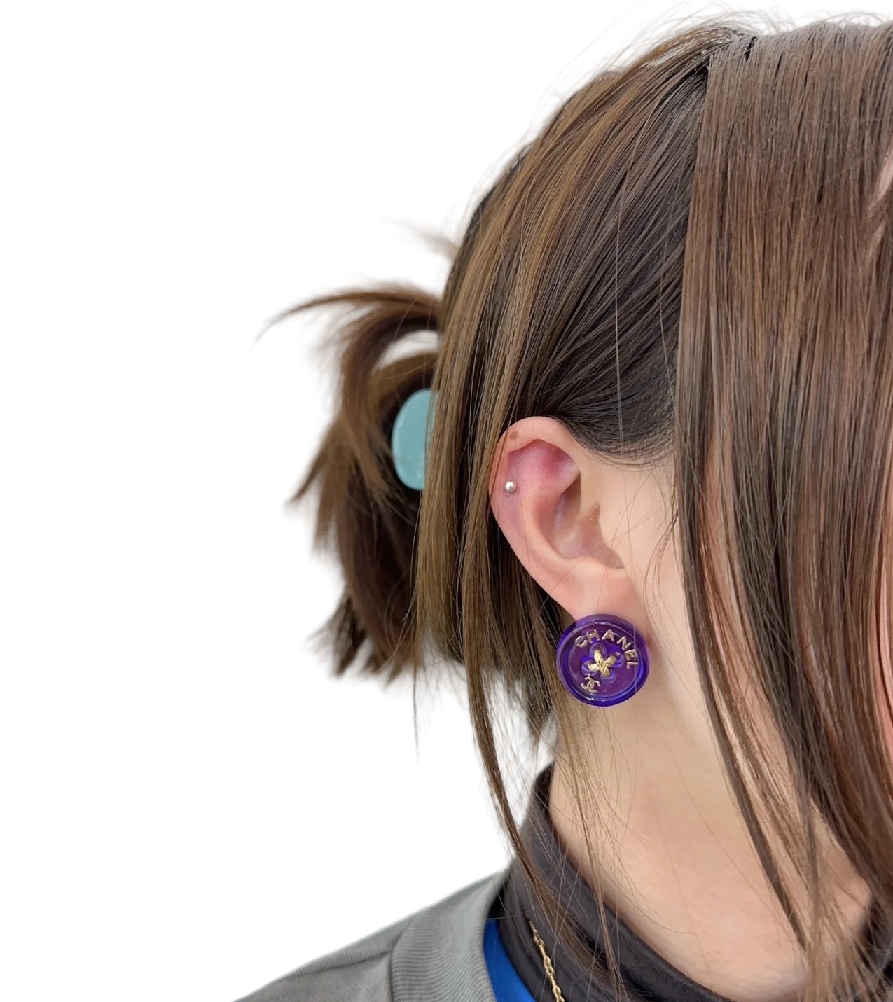 CCE278  Acrylic button stud earrings - ccjewelryacc