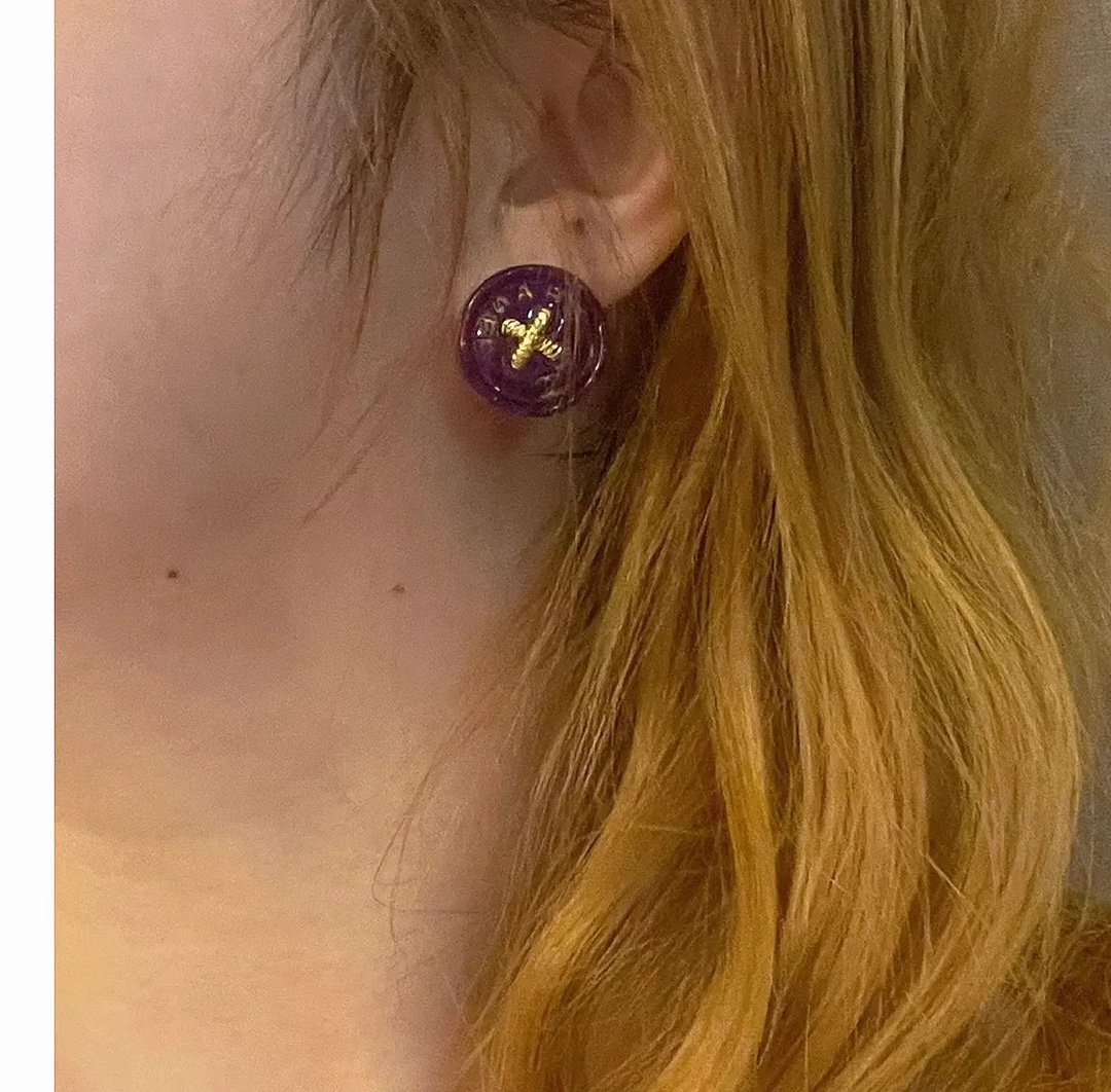 CCE278  Acrylic button stud earrings - ccjewelryacc