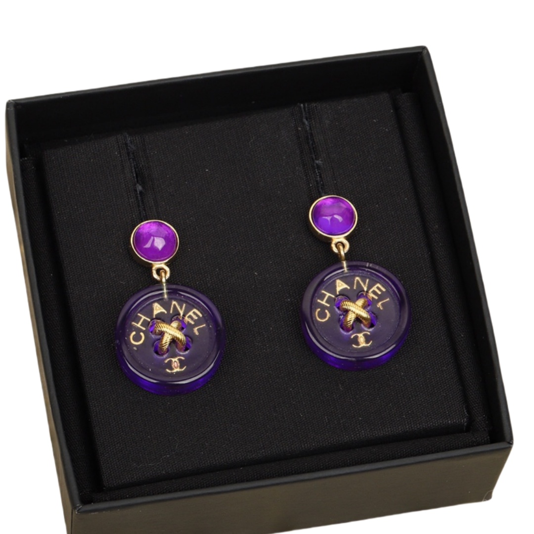 CCE278  Acrylic button stud earrings - ccjewelryacc