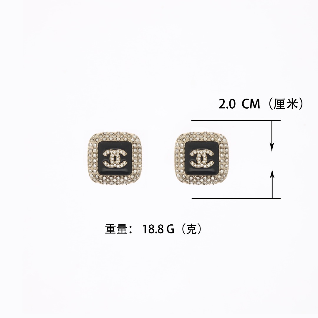 CCE247 Square crystal acrylic CC stud earring - ccjewelryacc