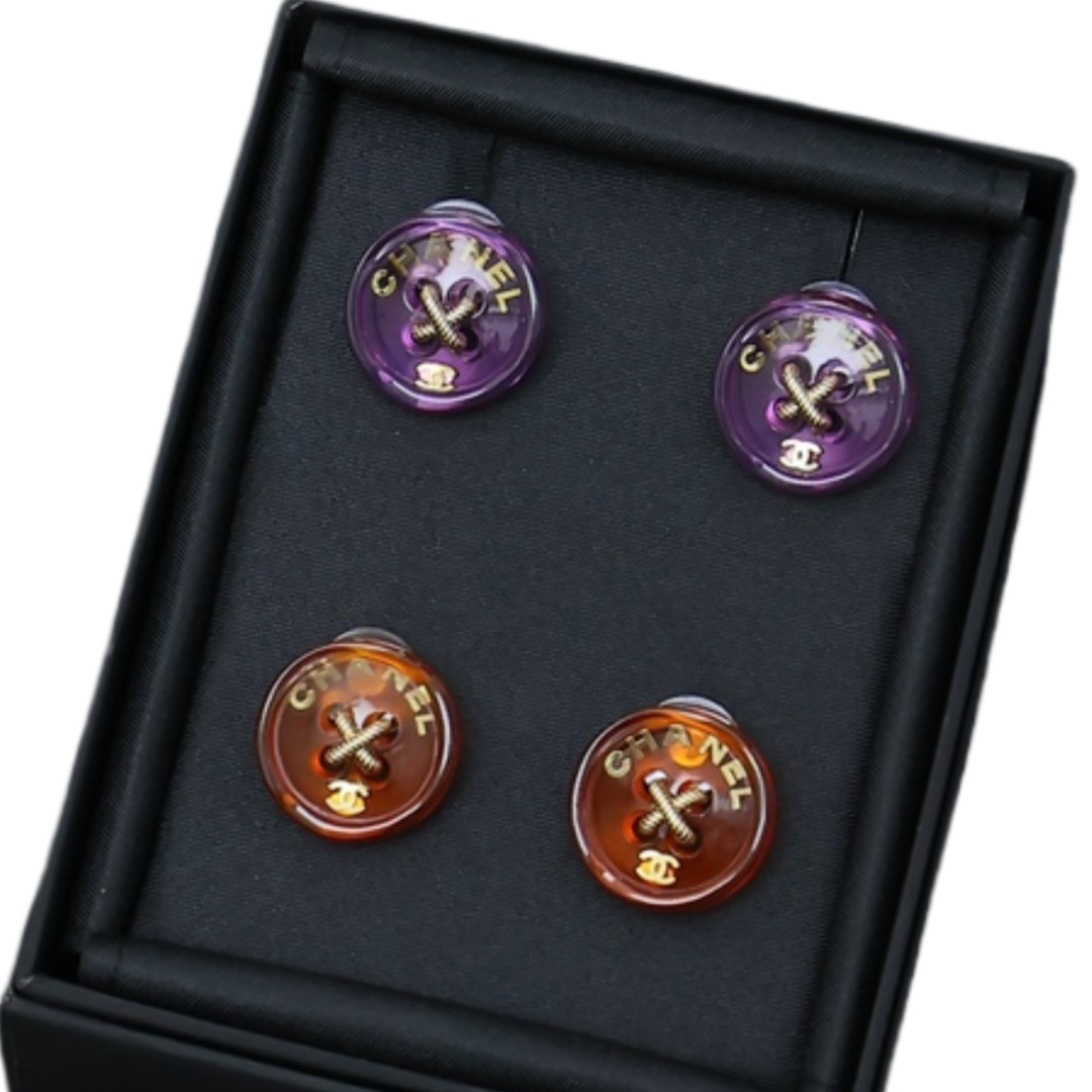 CCE278  Acrylic button stud earrings - ccjewelryacc