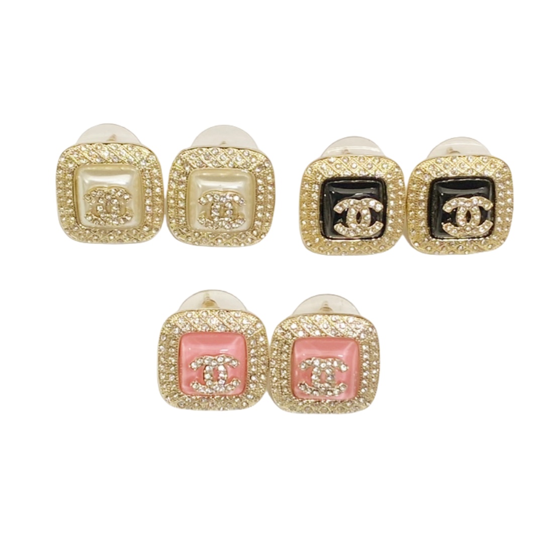 CCE247 Square crystal acrylic CC stud earring - ccjewelryacc