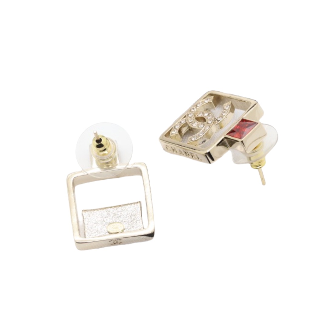 CCE222 Hollow Red perfume bottle with crystal bag and CC earring - ccjewelryacc