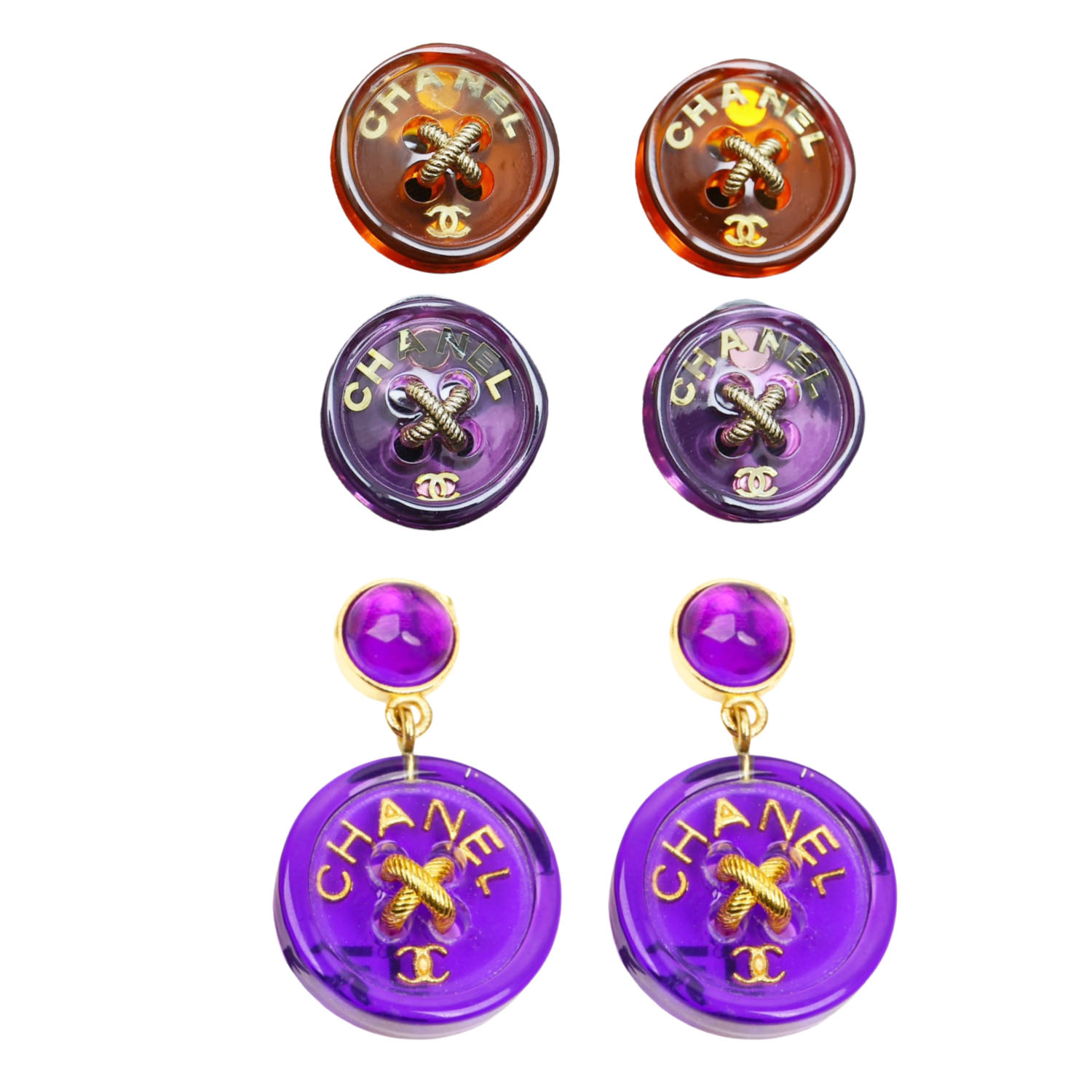 CCE278  Acrylic button stud earrings - ccjewelryacc