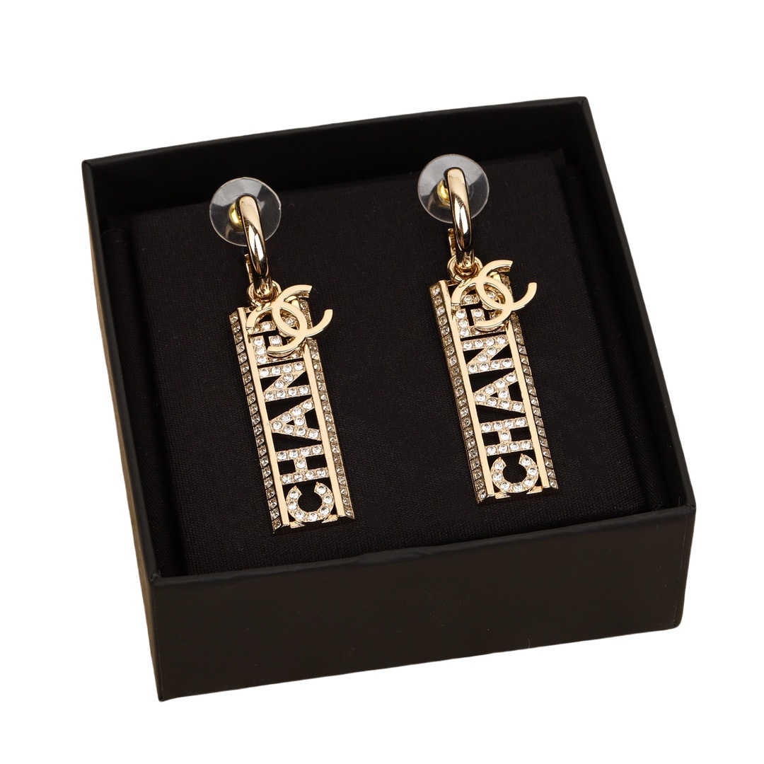 CCE191 Full crystal hook cc earrings - ccjewelryacc