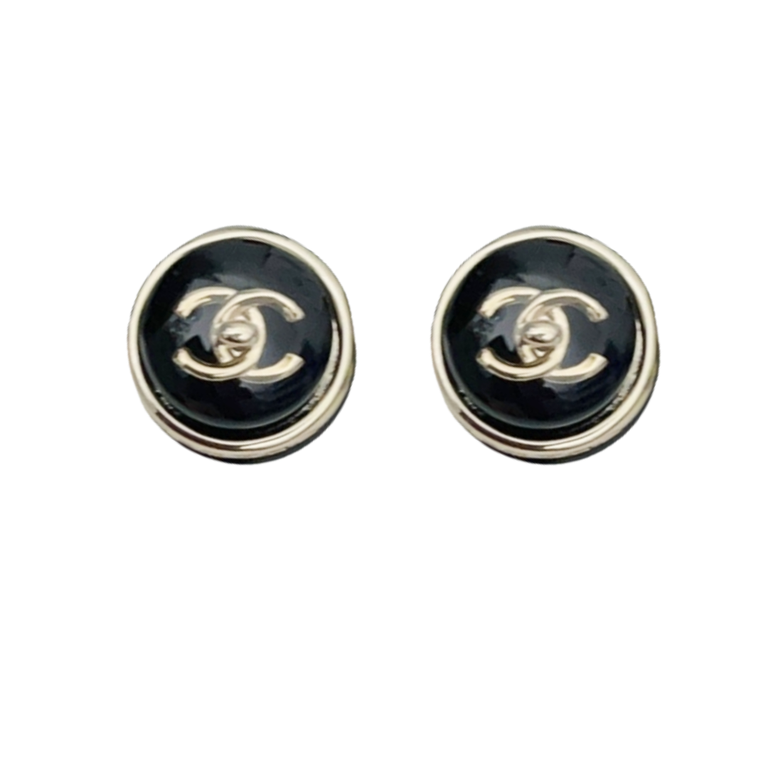CCE185 Metal acrylic with CC stud earrings - ccjewelryacc