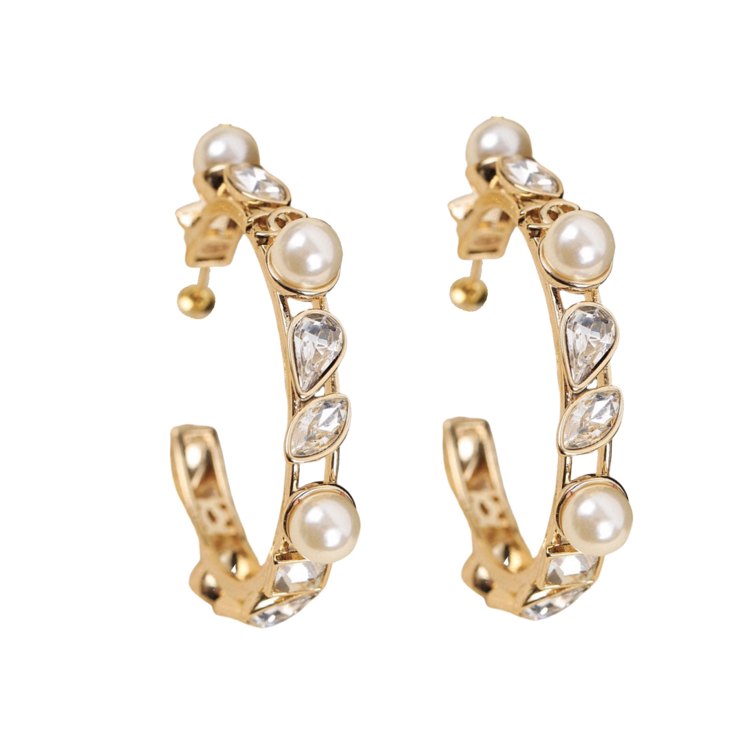 CCE197 Swarovski Crystal and Swarovski pearl hook earrings - ccfashionjewelry