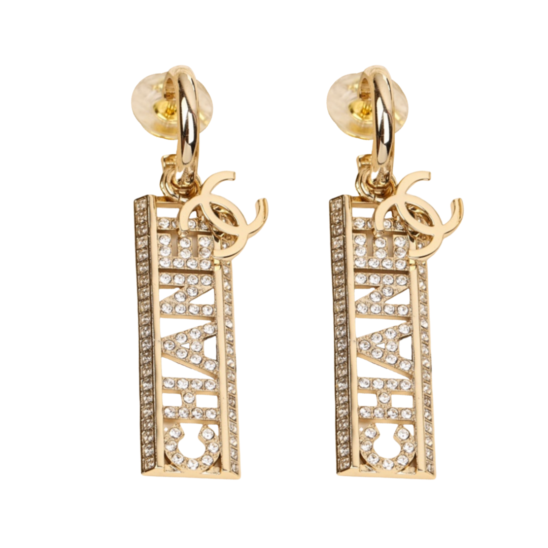 CCE191 Full crystal hook cc earrings - ccjewelryacc