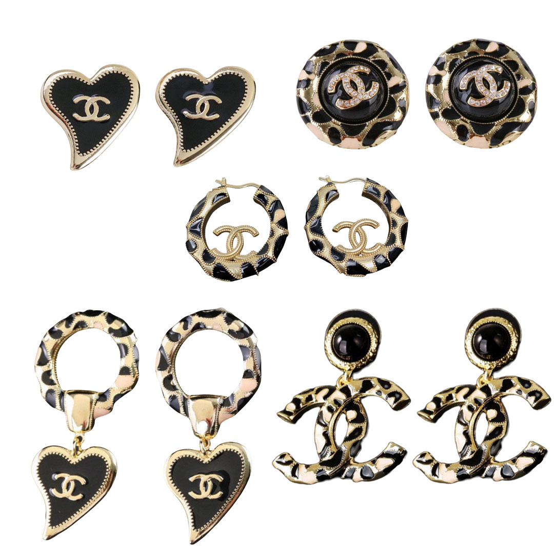 CCE087 CC black enamel heart earring - ccjewelryacc