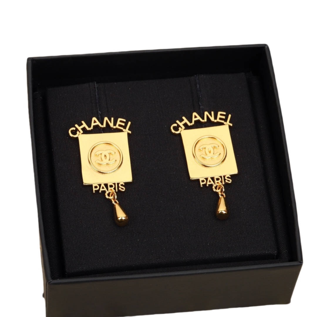 CCE829 Vintage Gold square drop earrings - ccjewelryacc