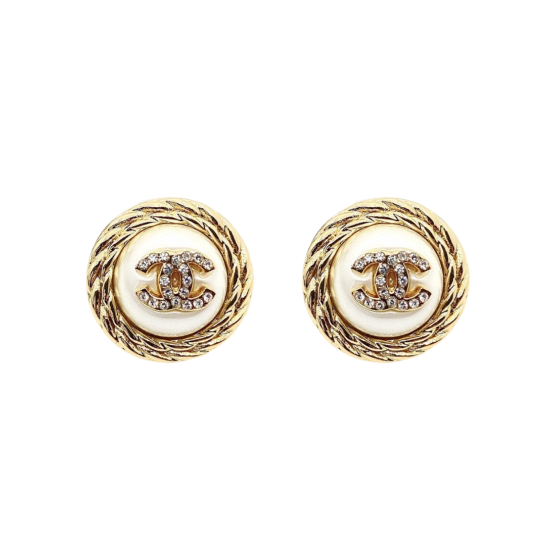 CCE716 Round cc stud earrings - ccjewelryacc