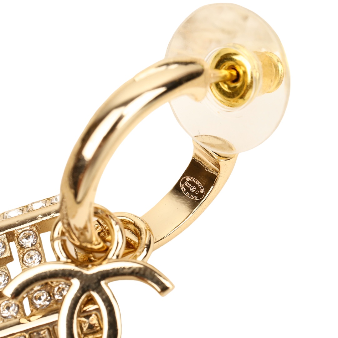 CCE191 Full crystal hook cc earrings - ccjewelryacc