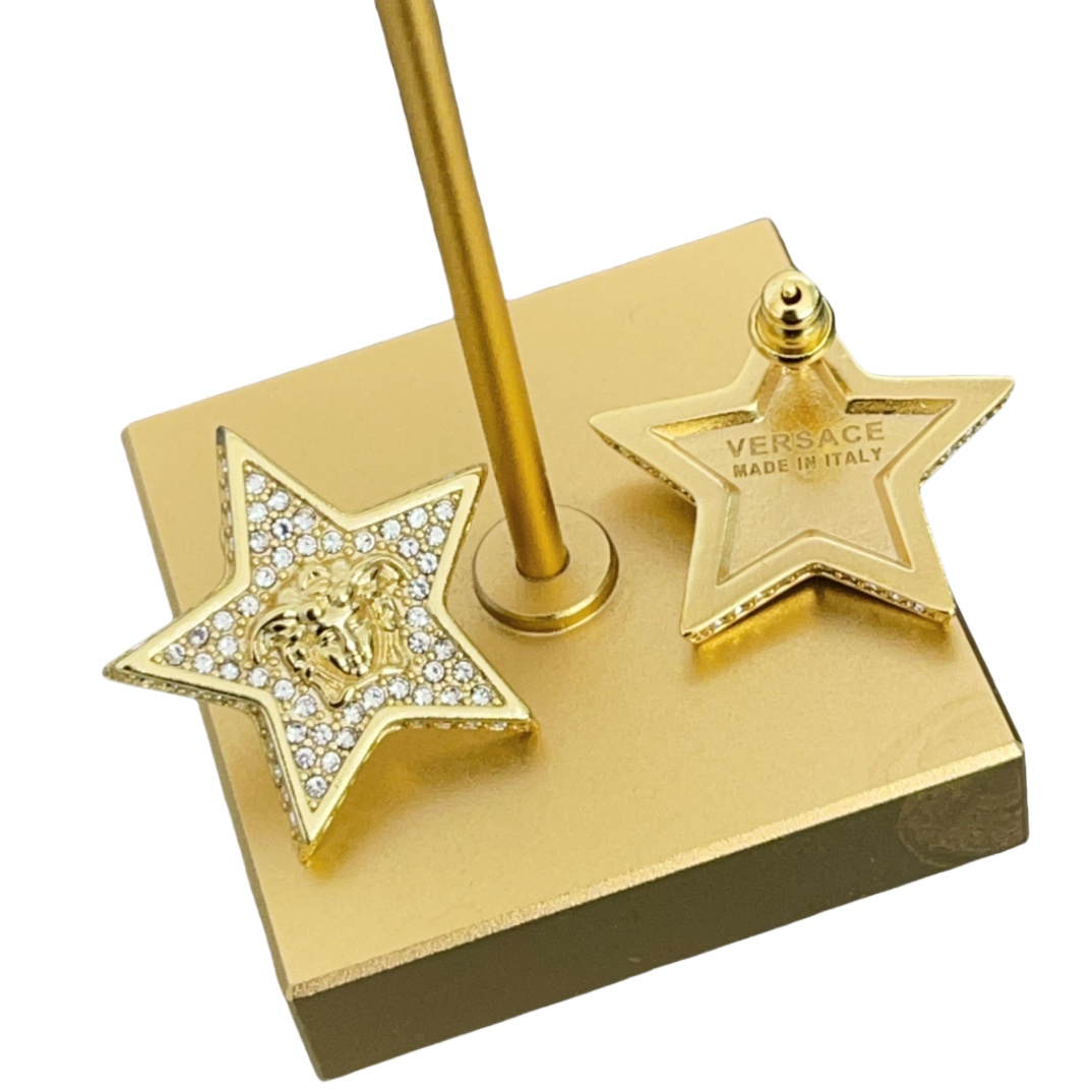 VSE002 Versace star stud earrings in metal and crystal - ccjewelryacc