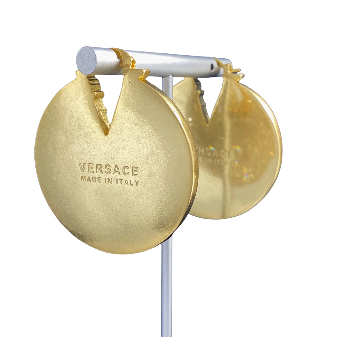 VSE013 Full crystal diamond Medusa Large hoop earrings - ccjewelryacc